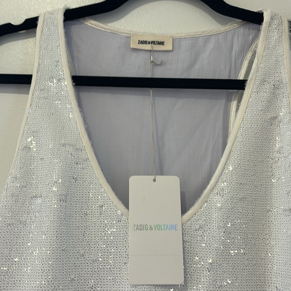 Zadig & Voltaire white sequin tank - Picture 9 of 11